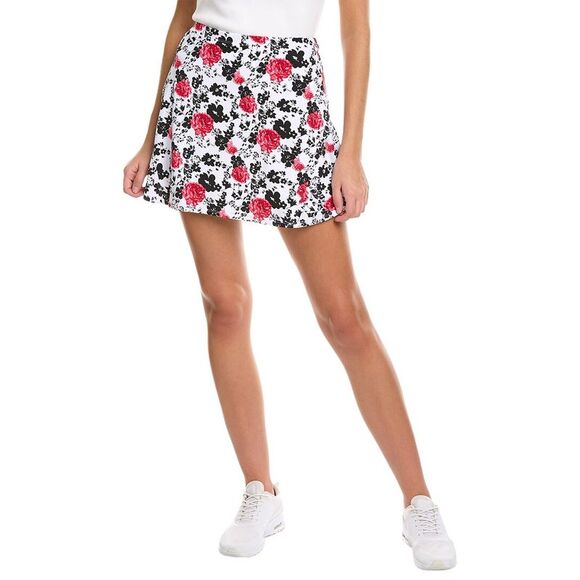 IBKUL Womens Alexis 16 1/2-Inch Faux Wrap Skort - Lime Multi